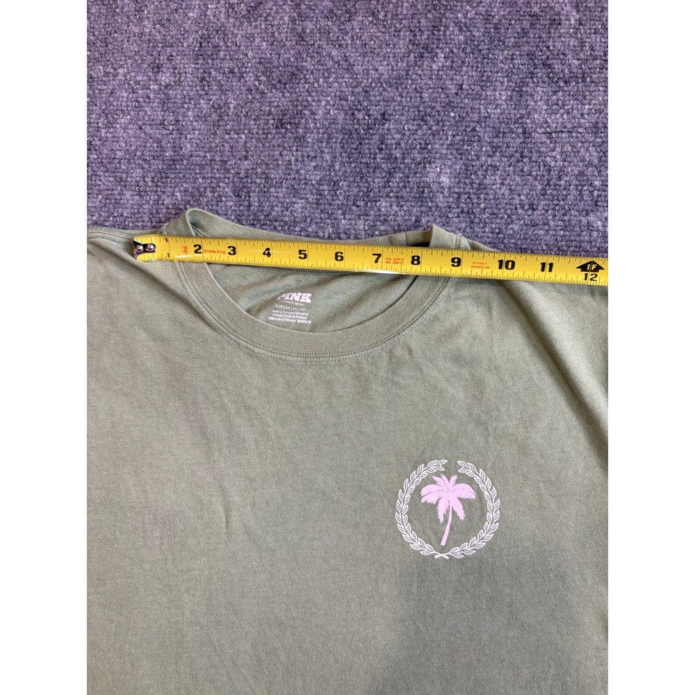 Victoria's Secret PINK Olive Green Palm Tree Graphic T-Shirt Small - Picture 8 of 15